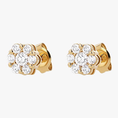 Seven Stone Cluster Earrings Set in 14kt White Gold Tami's Earrings
